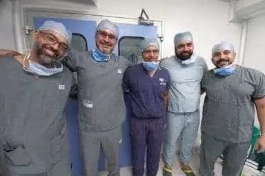 Orthopedic surgeons from Brazil visiting Dr. Hiren Patel at PMG Hospital, Ahmedabad